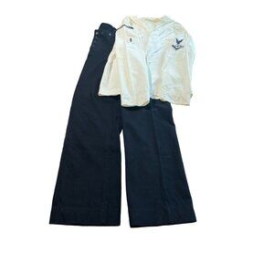 United States Navy vintage Cracker Jack uniform top 14 button bell bottom pants